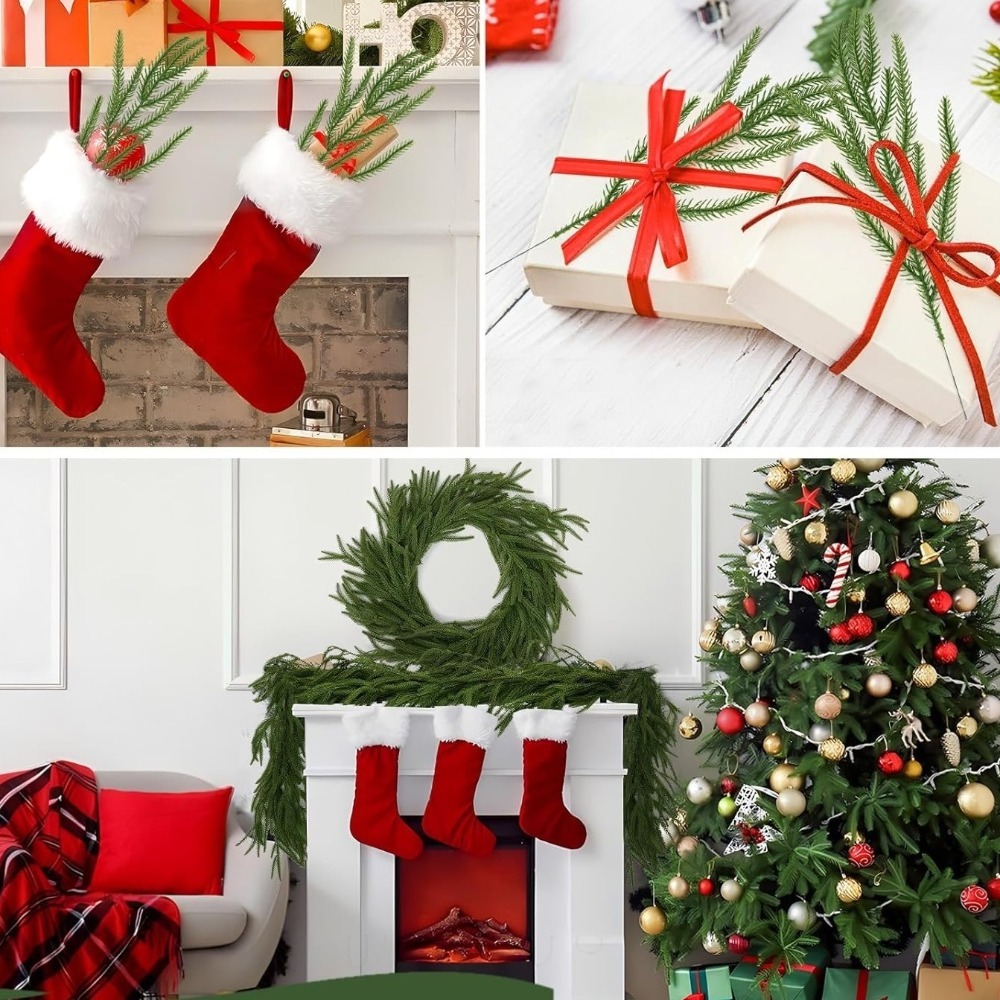 Christmas Wreath Fake - 10 SZT. Świąteczne sztuczne gałązki sosny