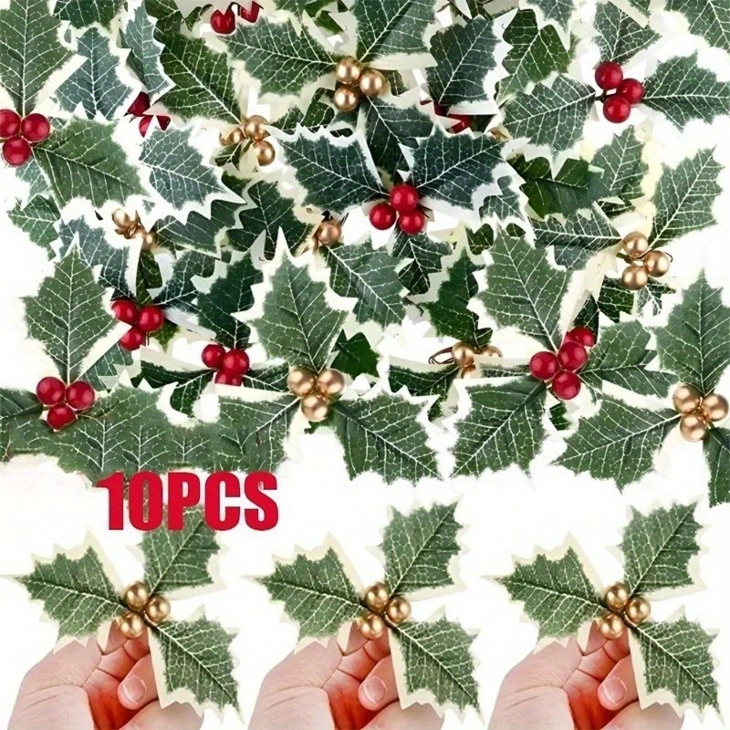 Christmas Wreath Fake - 10 szt. Sztuczne jagody ostrokrzewu z