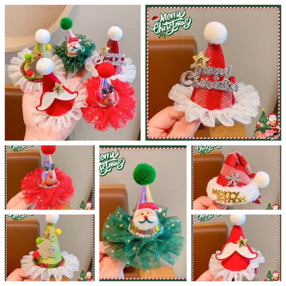 Santa Hat Plush - Urocza spinka do włosów z motywem