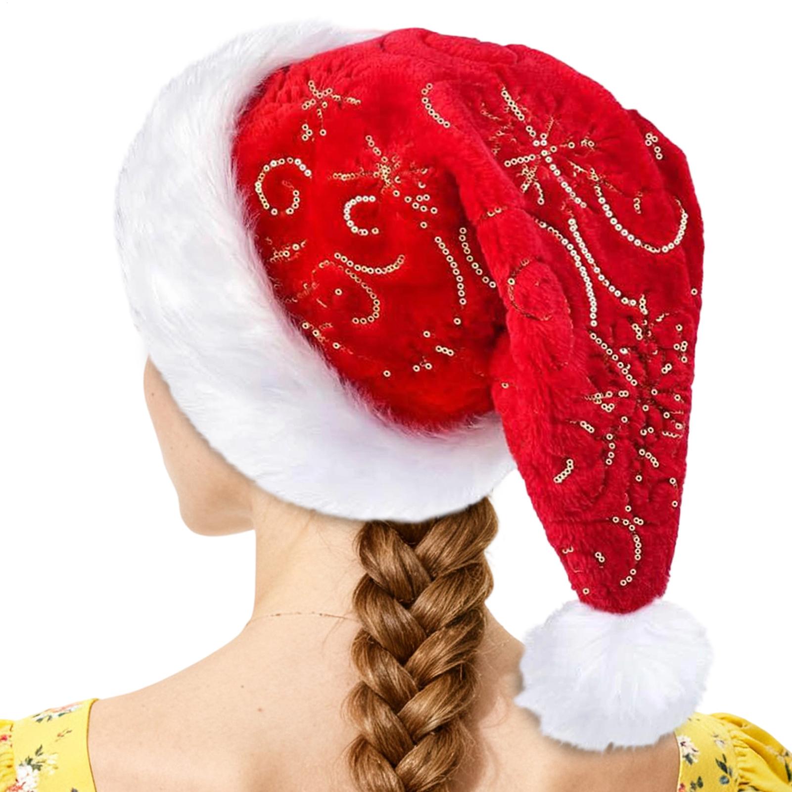 Santa Hat Plush - Pluszowa czapka świąteczna, przenośna, zimowa, wielokrotnego