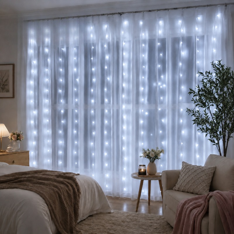 Led Fairy String Lights - Światełka LED na zasłonę 3/4/6m, girlanda