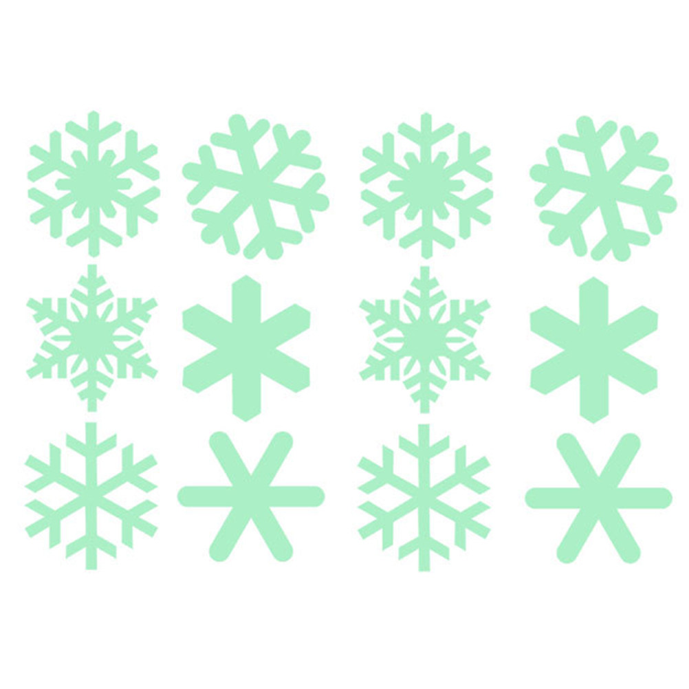 Snowflake Window Decal - 1 zestaw świecących w ciemności naklejek