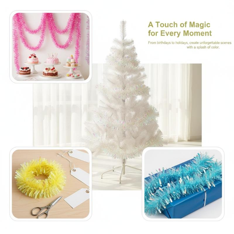 Jasnozielona, opalizująca, hol – Tinsel Garland Decoration recenzja i cena