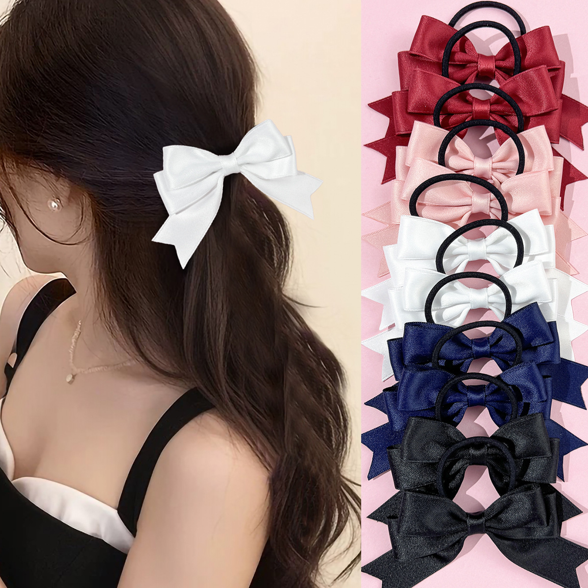 2 sztuki gumek do włosów z kok – Ribbon Bow Gift recenzja i cena