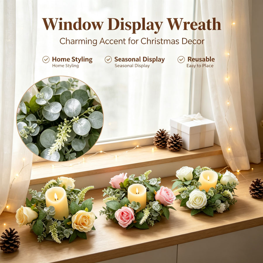 Sztuczny wieniec z róż w kszta – Christmas Wreath Fake recenzja i cena